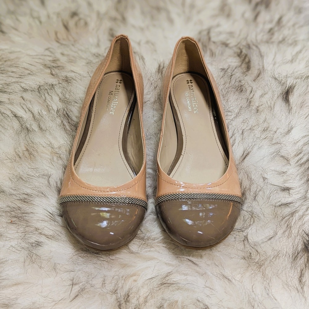 Naturalizer Nehara N5 Confort Two-toned Cap Toe Ballet Flats, Size 7 1/2 M